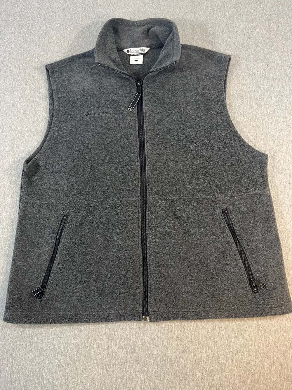 Columbia Cathedral Peak Fleece Vest Full Zip Gray Polyester WM1480 Men’s L